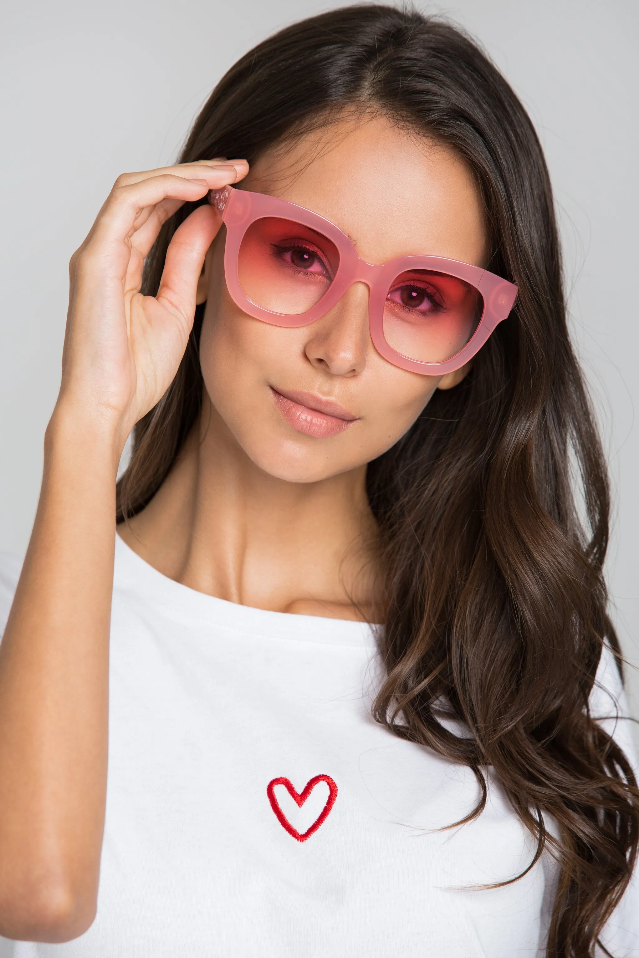 Pink Bubble Gum Transparent Sunglasses