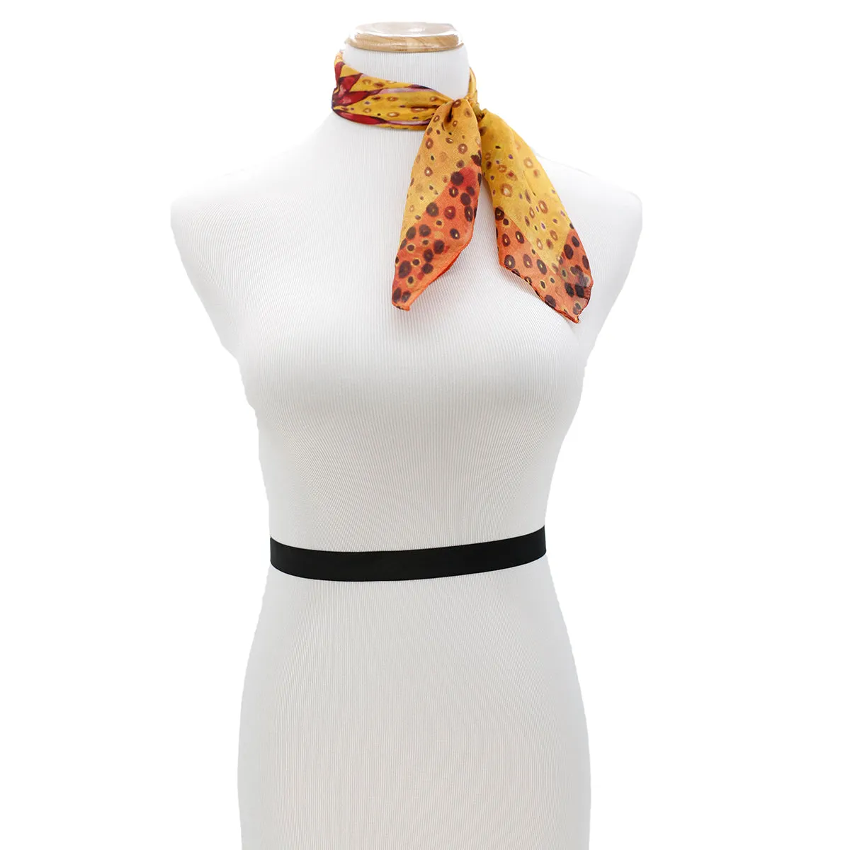 PLAYFUL Silk Square Scarf Neckerchief African Daisy