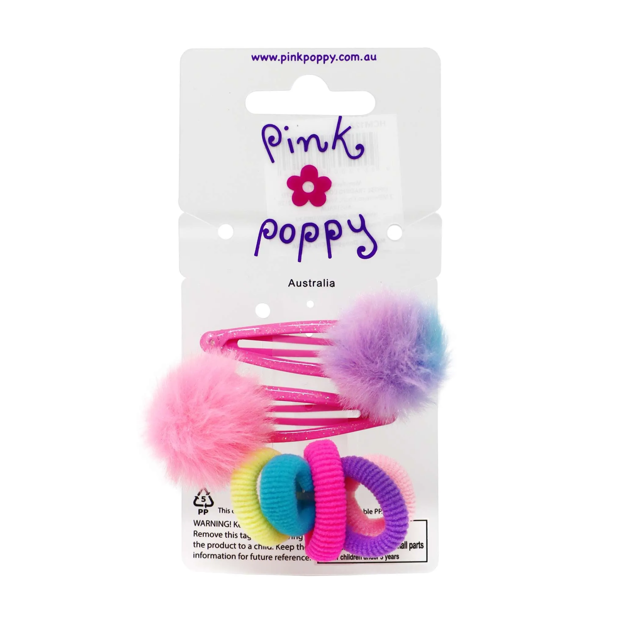 Pom Pom Hair Clips & Elastics