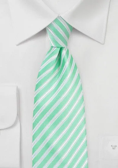 Pool Blue Summer Striped Necktie