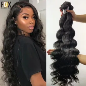 Presidential Hair 'FDX Body Wave Bundles 1/3/4 Pcs 30 32 34 36 38 40 Inch Bundles 100% Human Hair Brazilian Hair Weave Bundles Remy Hair Extensions