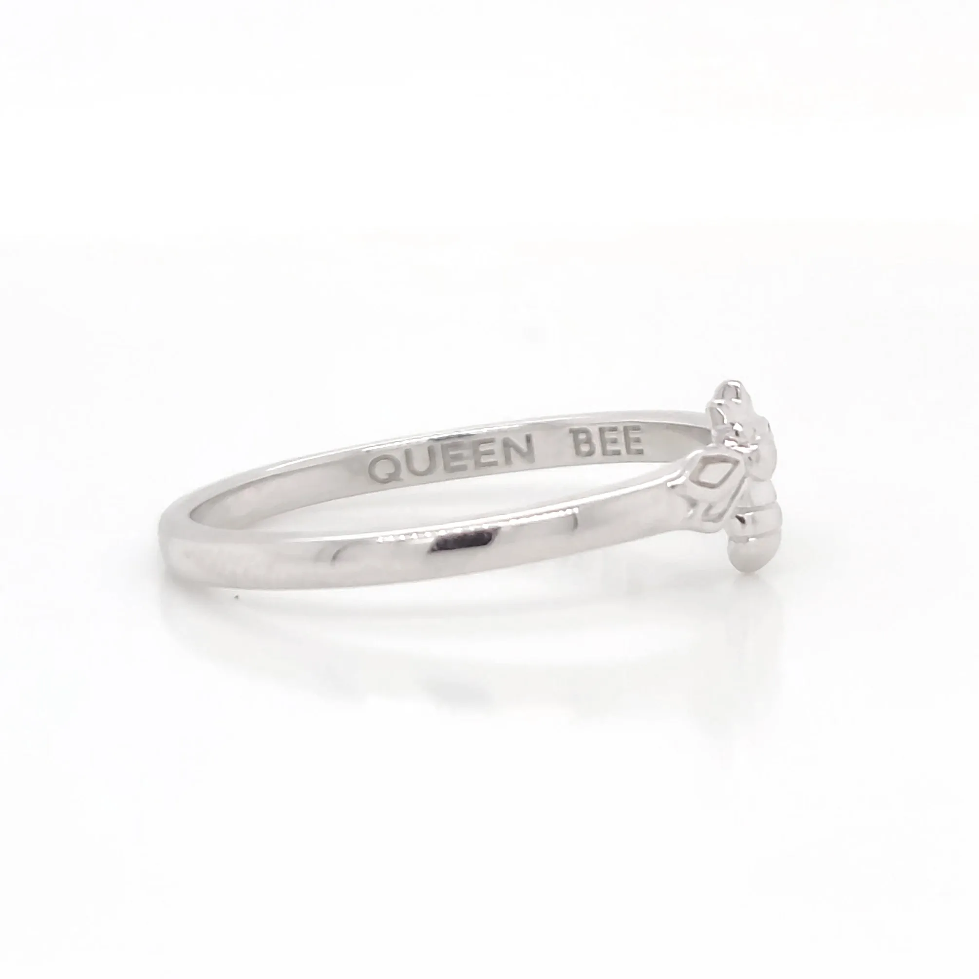 "Queen Bee" Poesy Sterling Silver Stackable Ring