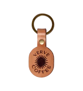 Radiant Burst Leather Keychain