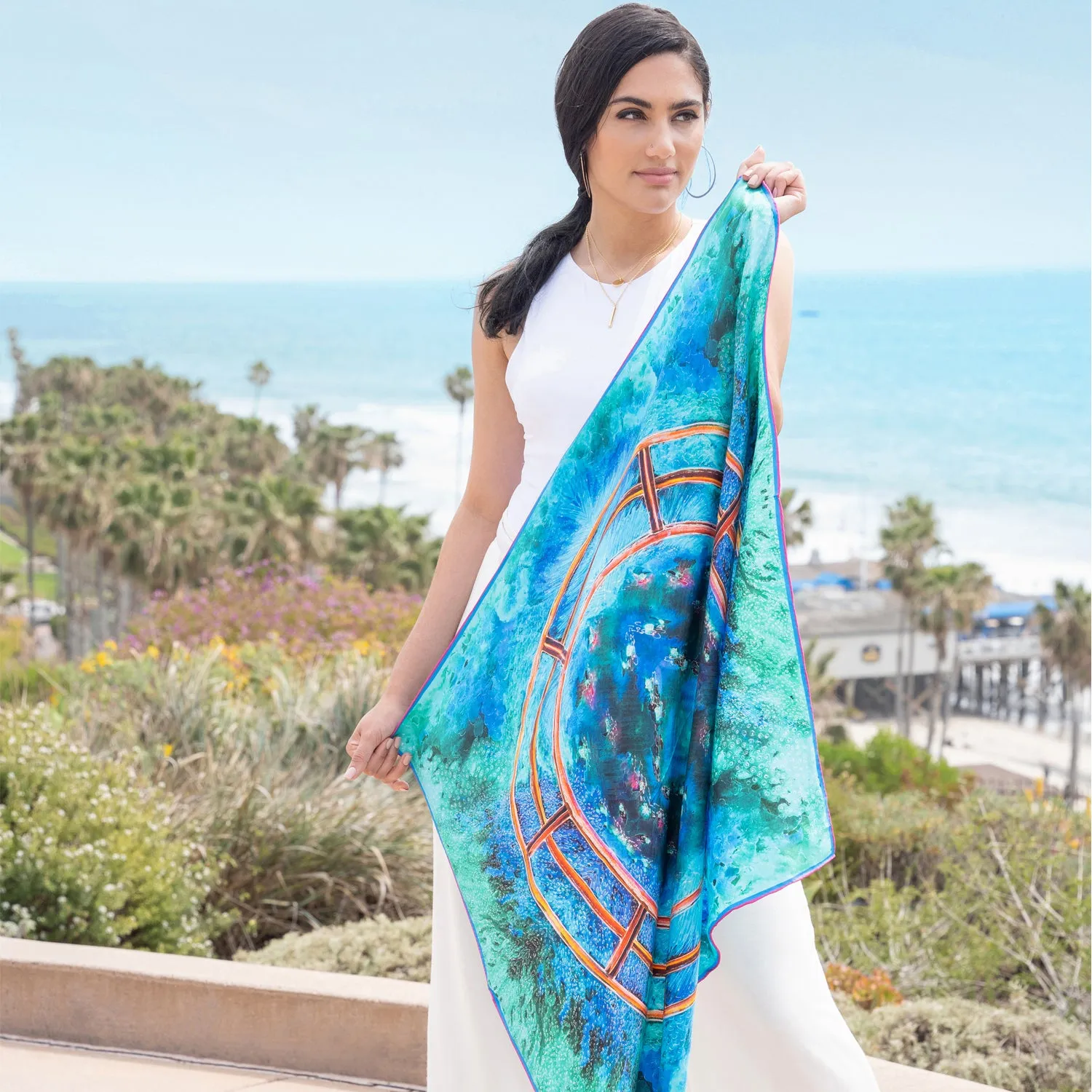 Rainbow Bridges - Square Silk Scarf