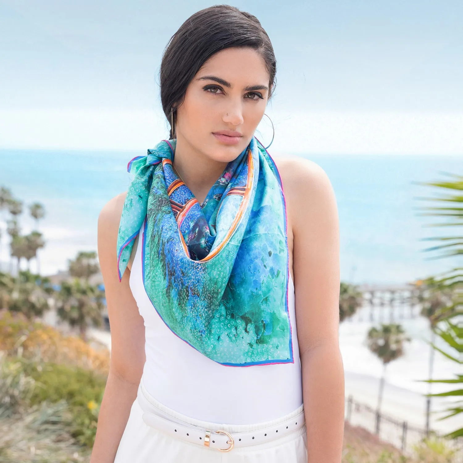 Rainbow Bridges - Square Silk Scarf