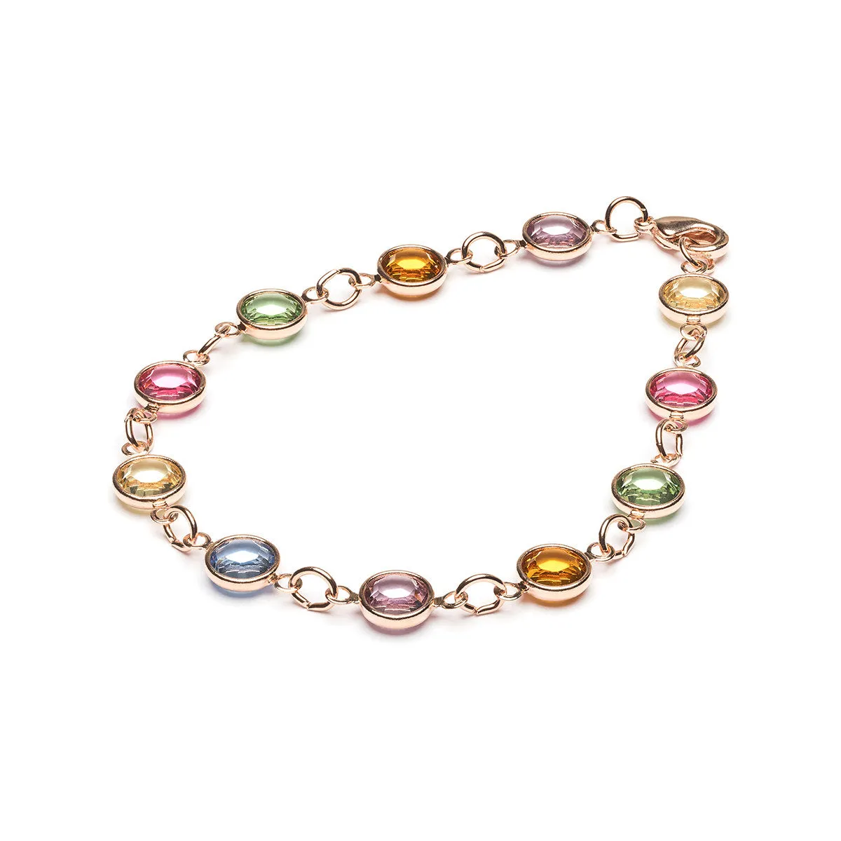 Rainbow Crystal Rose Gold Plated Bracelet