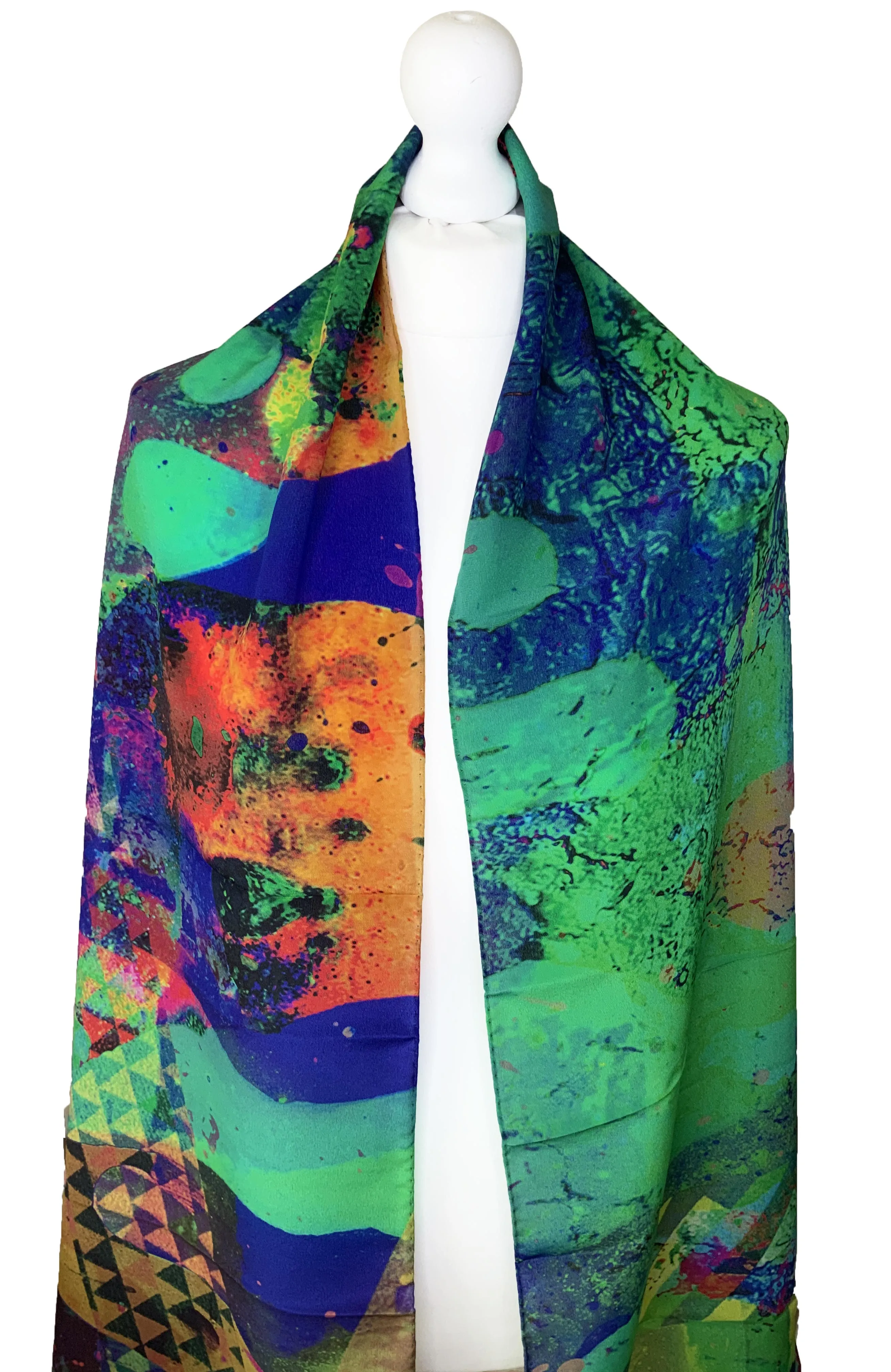 Rectangle 100% Silk Scarf by Clare O Connor - Irish Artist