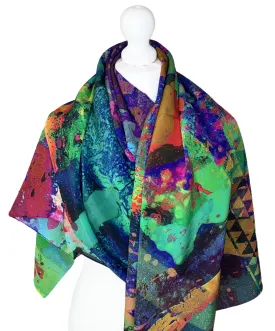 Rectangle 100% Silk Scarf by Clare O Connor - Irish Artist