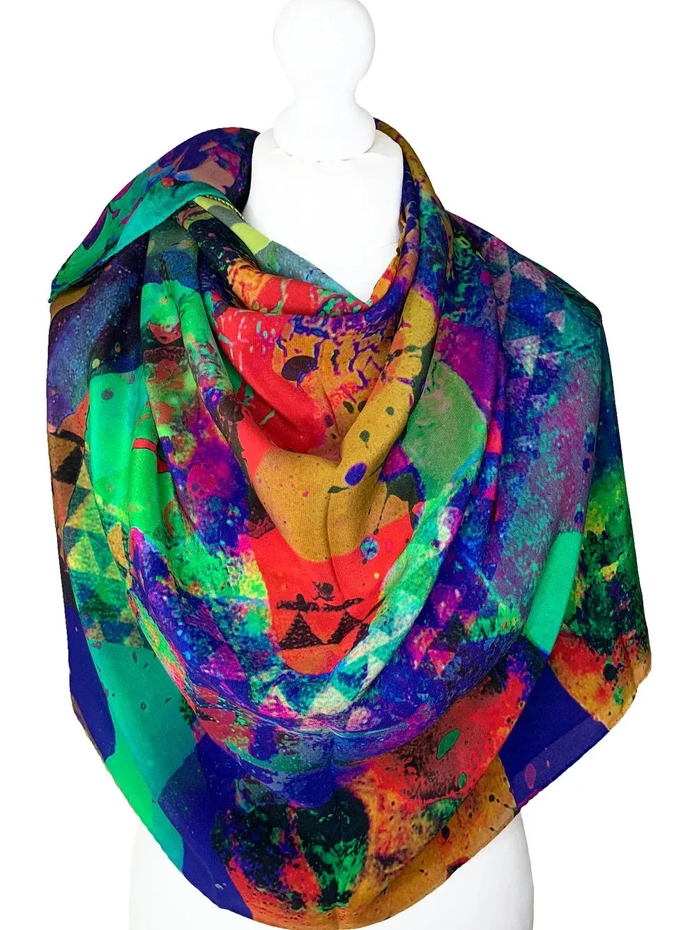 Rectangle 100% Silk Scarf by Clare O Connor - Irish Artist