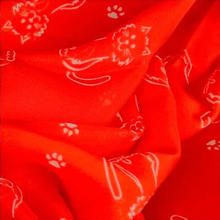 RED CAT PATTERN SCARF - 67x26"