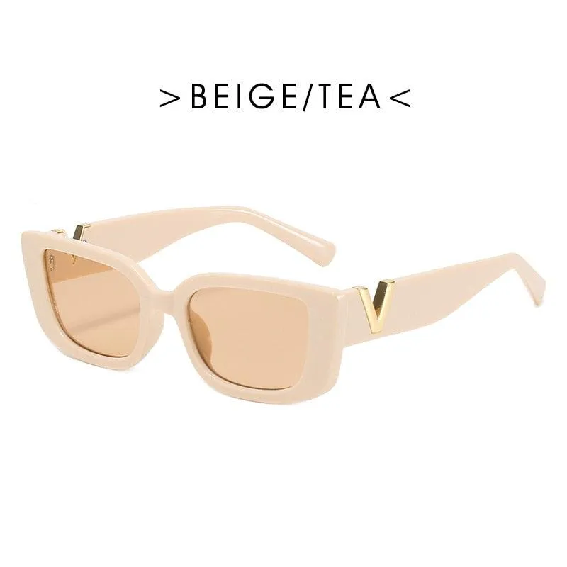 Retro Cat Eye Frame Sunglasses, Luxury V Sunglasses