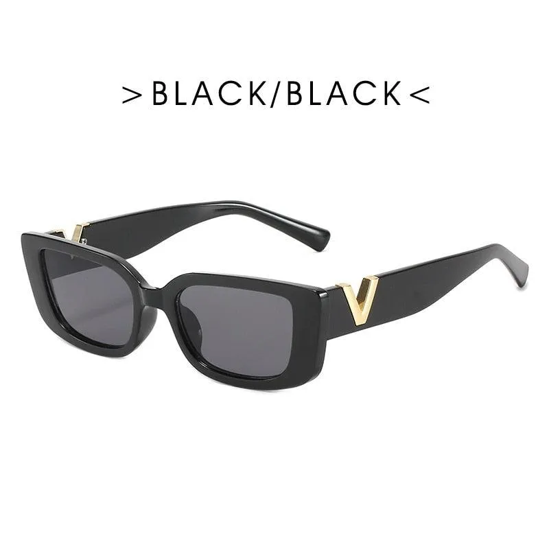 Retro Cat Eye Frame Sunglasses, Luxury V Sunglasses