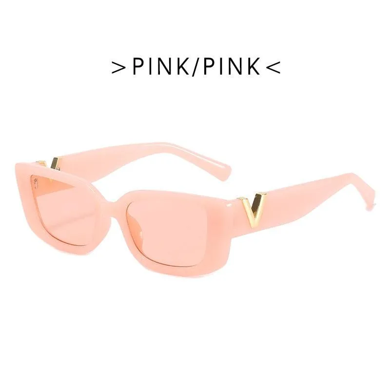 Retro Cat Eye Frame Sunglasses, Luxury V Sunglasses