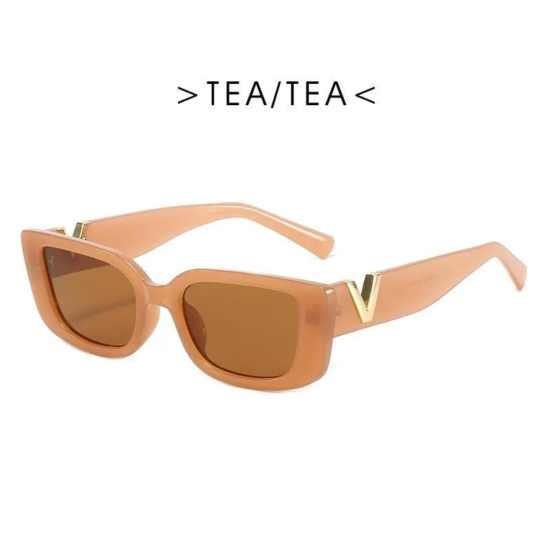 Retro Cat Eye Frame Sunglasses, Luxury V Sunglasses