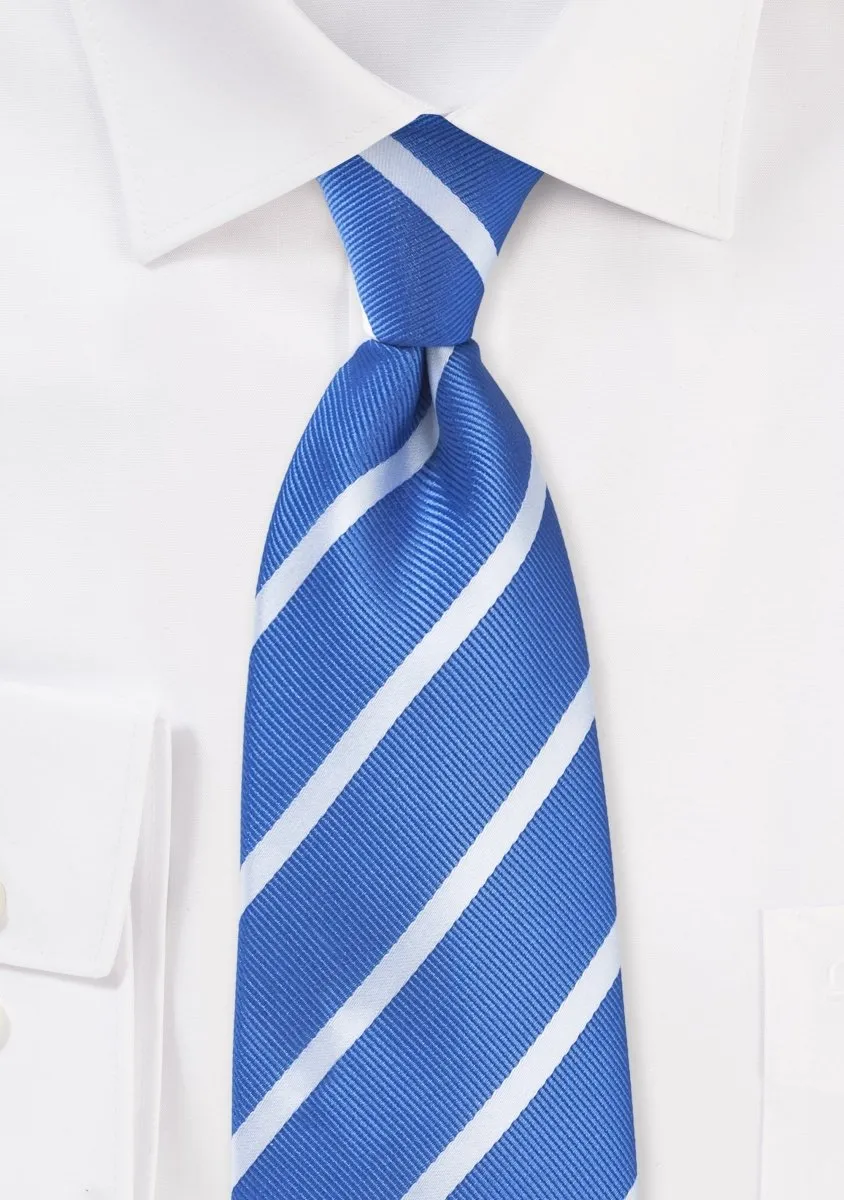 Riveria Blue and White Narrow Striped Necktie