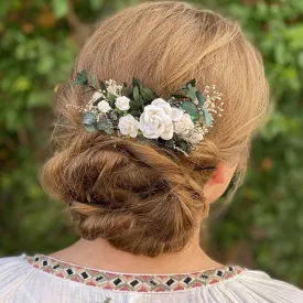 Romantic greenery hair comb