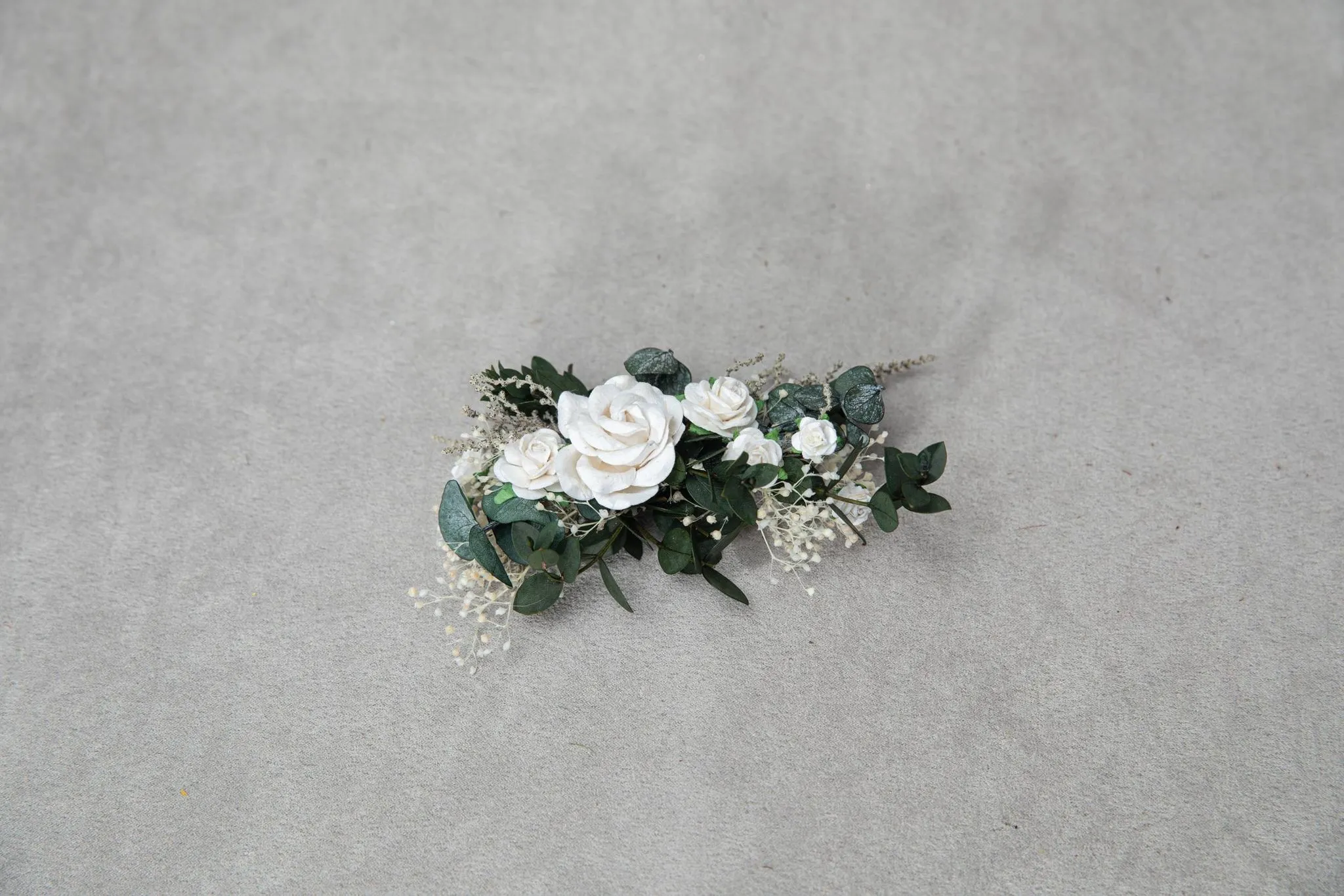 Romantic greenery hair comb