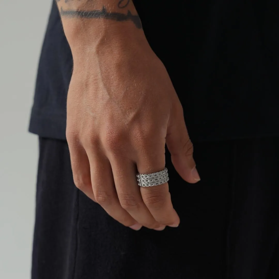 Rope Stack Ring (Silver)