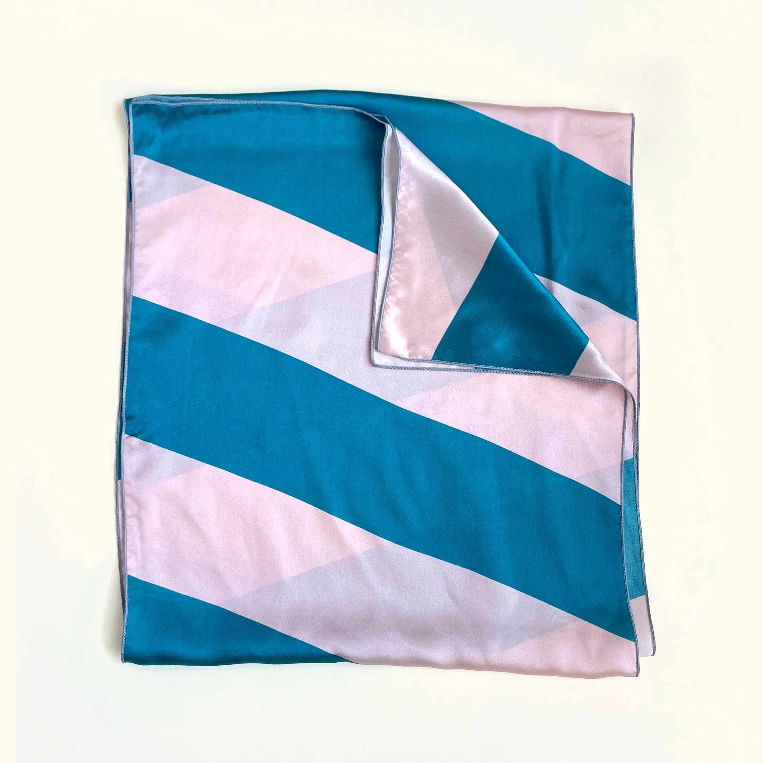 Rugby - Blue rectangle long silk scarf