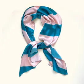 Rugby - Blue rectangle long silk scarf