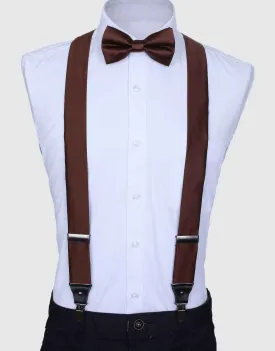 Satin Strap Suspenders Bow Tie Set