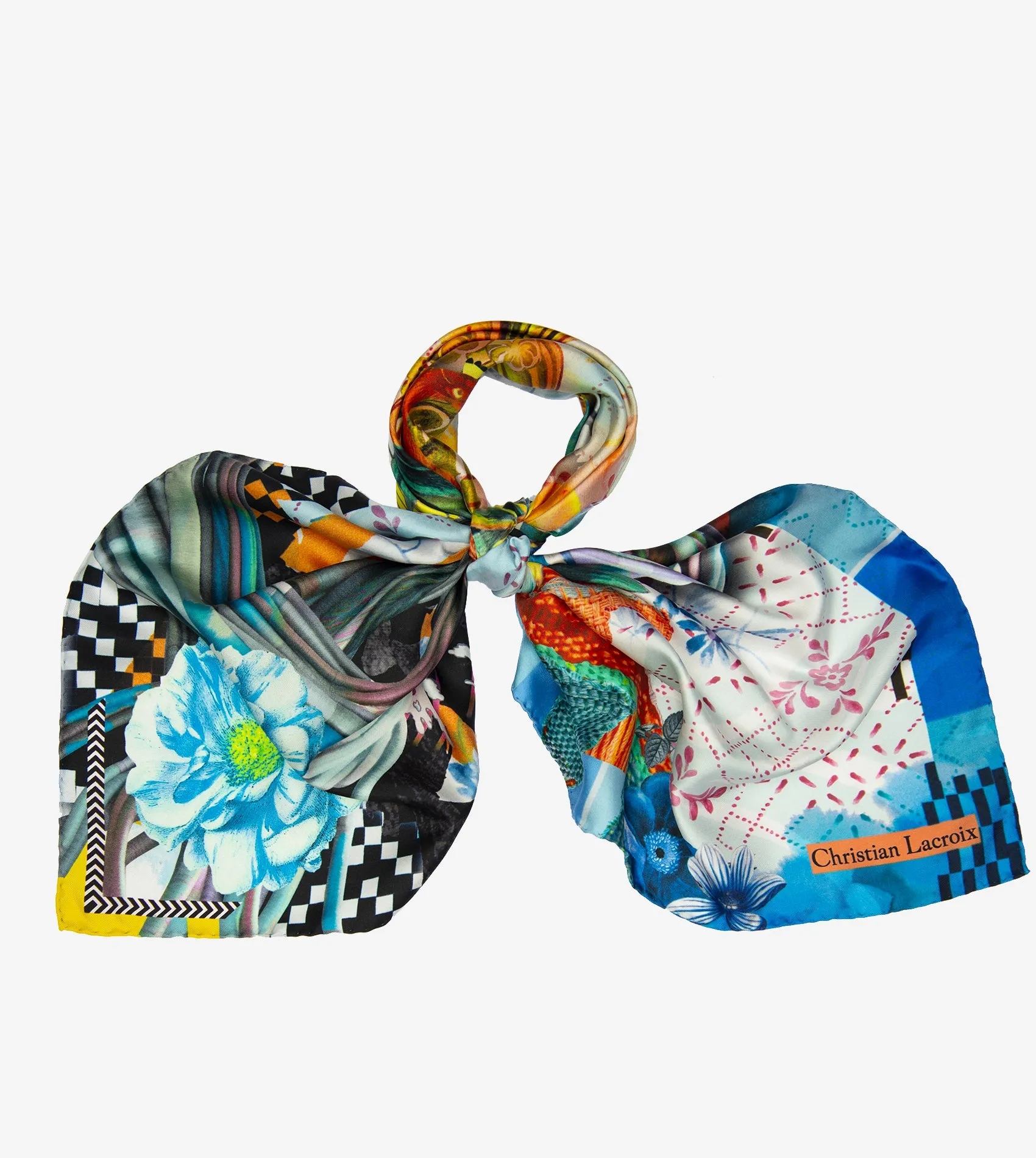 Silk scarf "Dragonera" aqua Lacroix