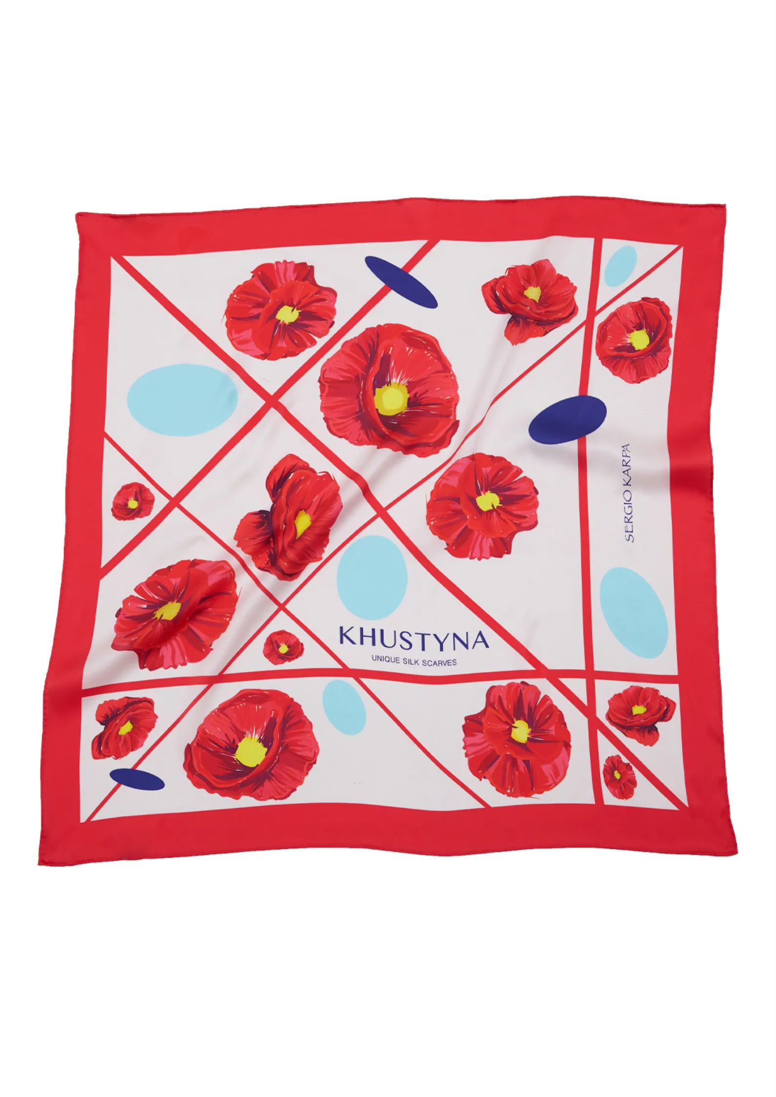 Silk scarf - Ukrainian red poppy