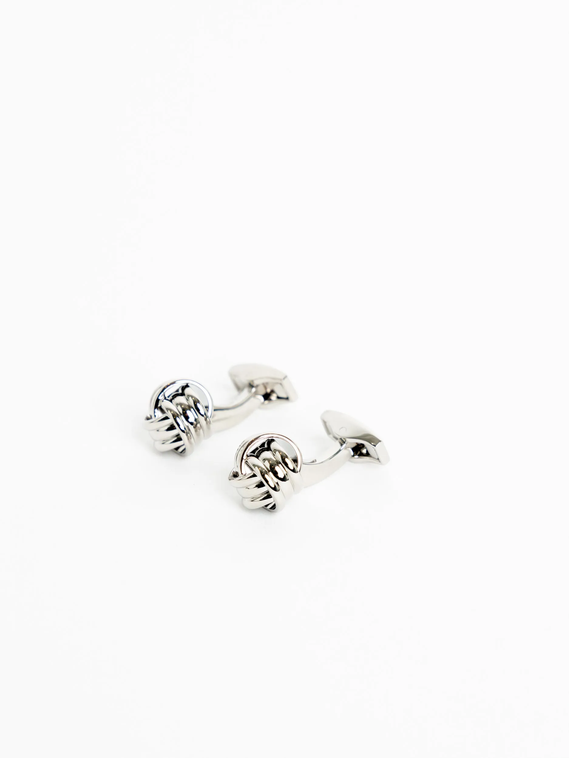 Silver Palladium Plated Cable Knot Cufflinks