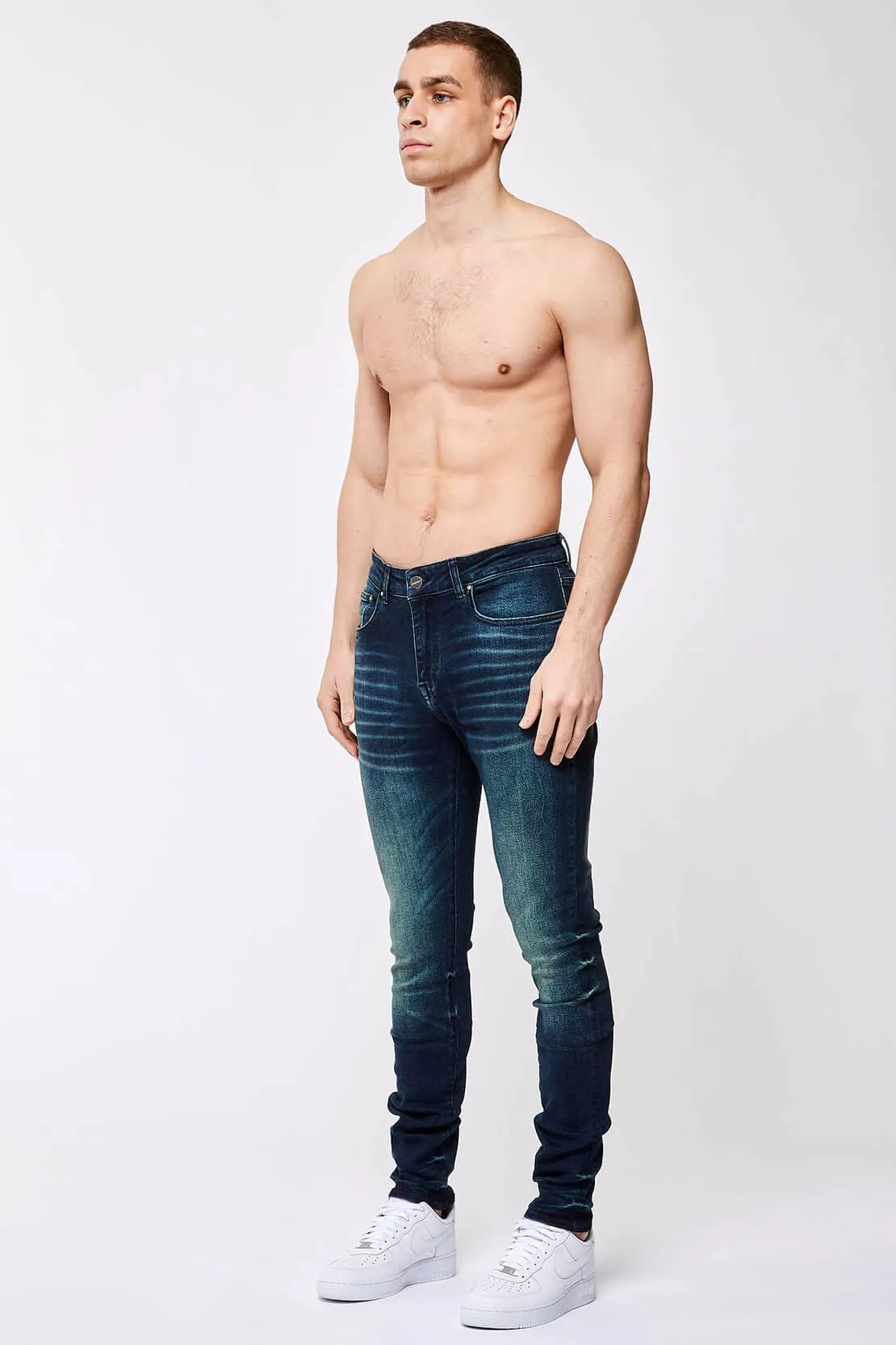 SKINNY FIT JEANS - DARK BLUE OVERDYE