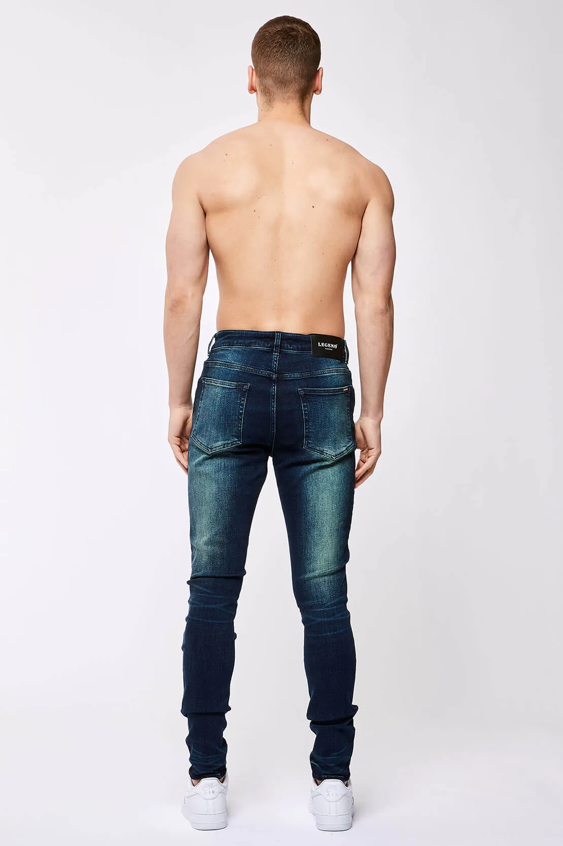 SKINNY FIT JEANS - DARK BLUE OVERDYE