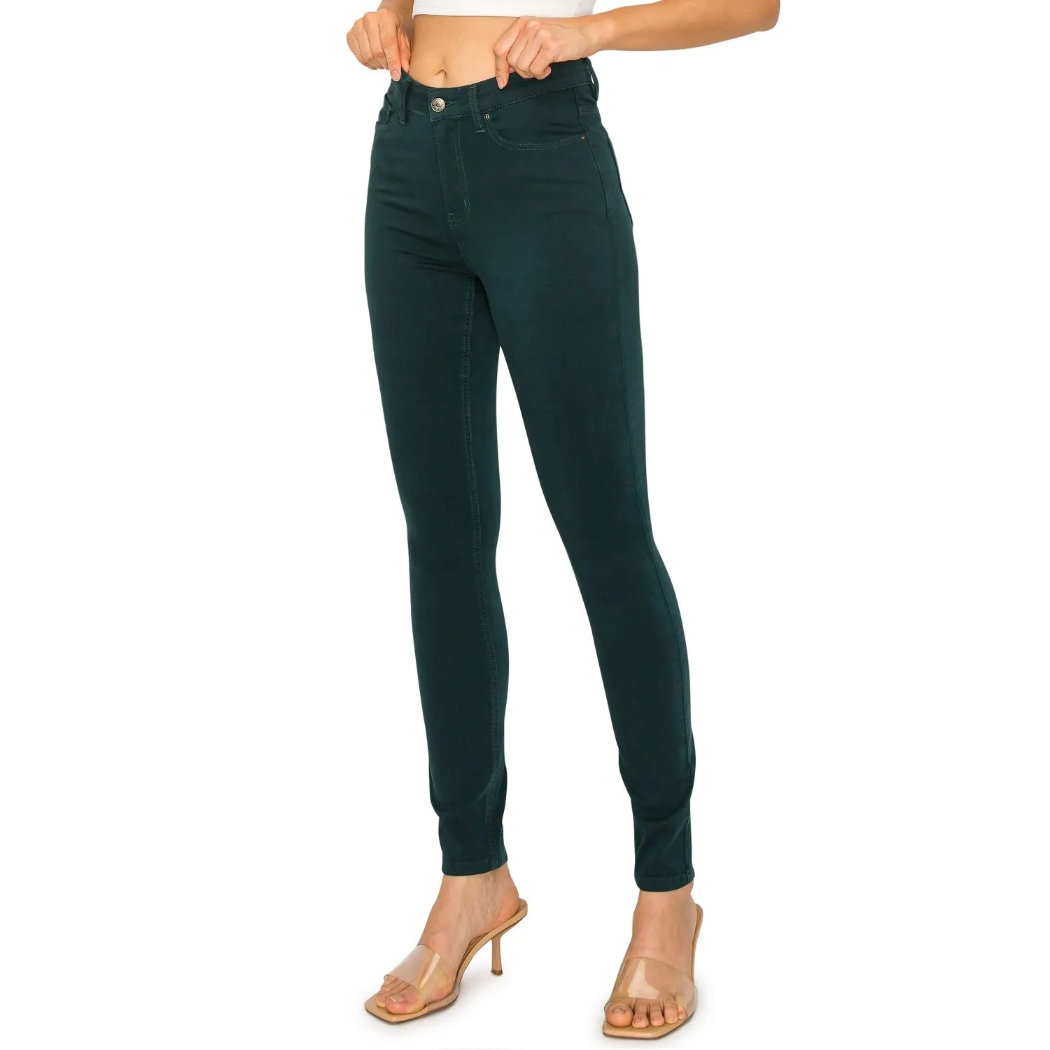 Soft Stretchy High Rise The Everyday Skinny Jeans - Dark Green