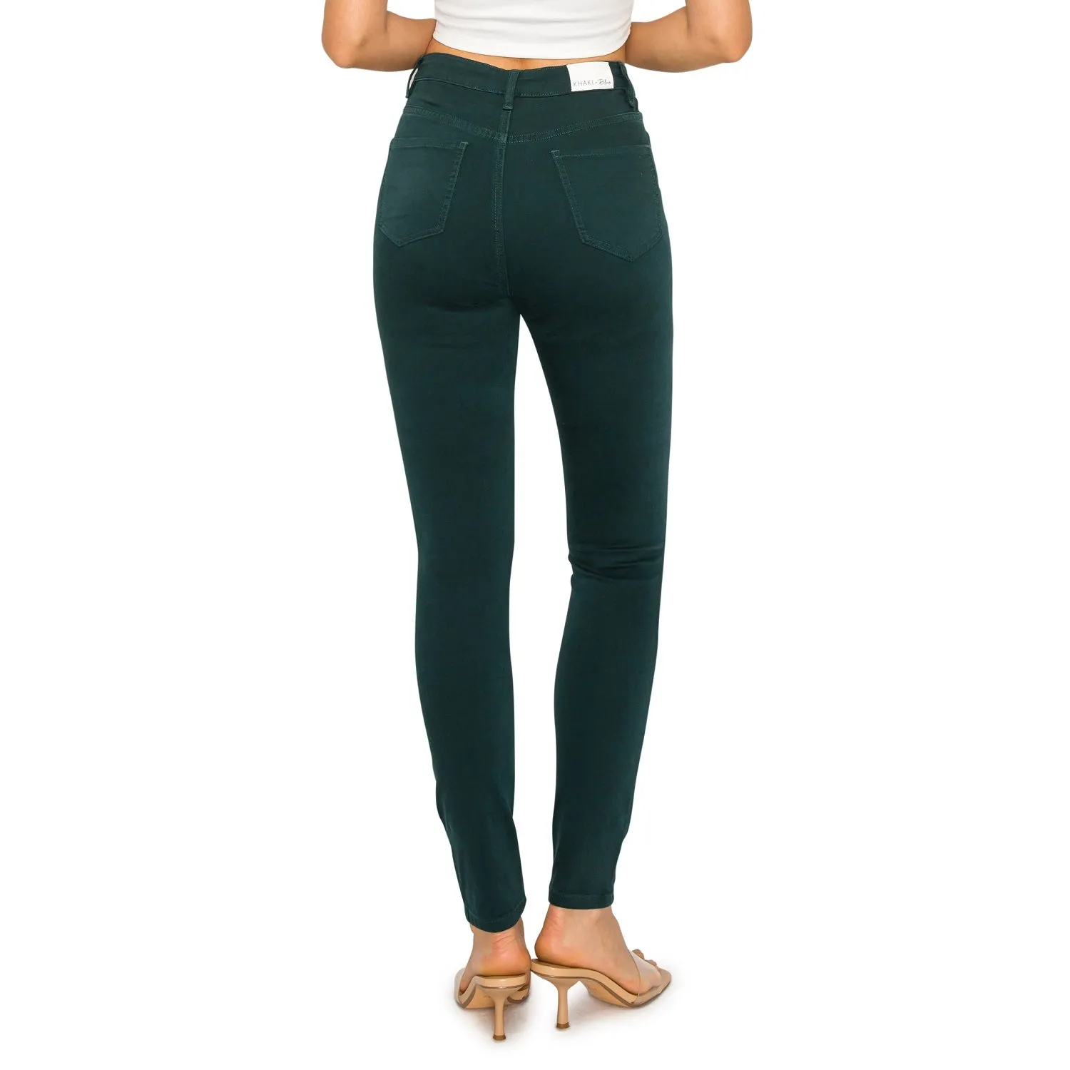 Soft Stretchy High Rise The Everyday Skinny Jeans - Dark Green