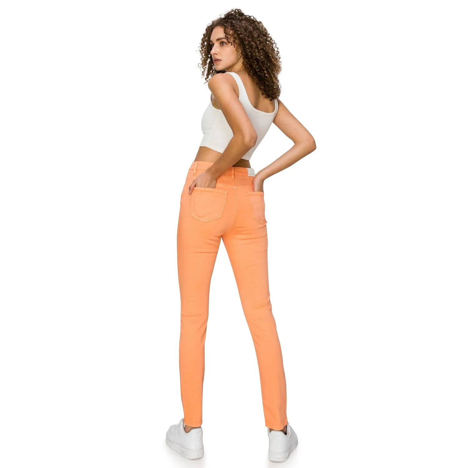 Soft Stretchy High Rise The Everyday Skinny Jeans - Papaya