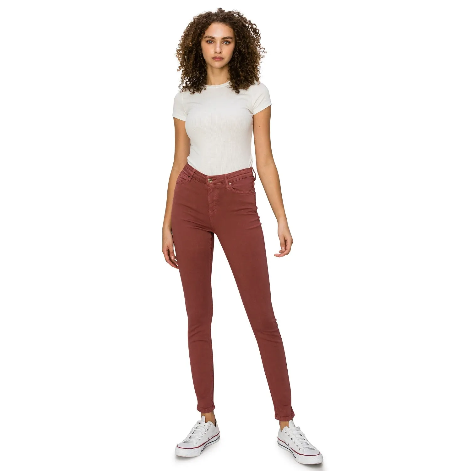 Soft Stretchy High Rise The Everyday Skinny Jeans - Red Argil