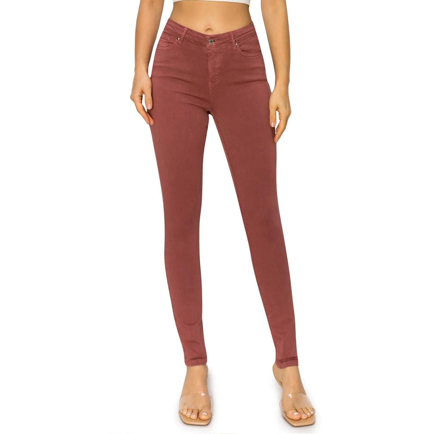 Soft Stretchy High Rise The Everyday Skinny Jeans - Red Argil