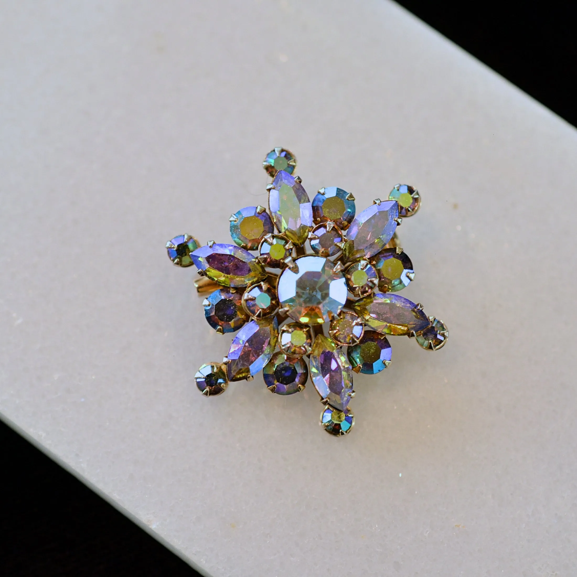 SOLD Vintage Aurora Borealis Rhinestone Brooch