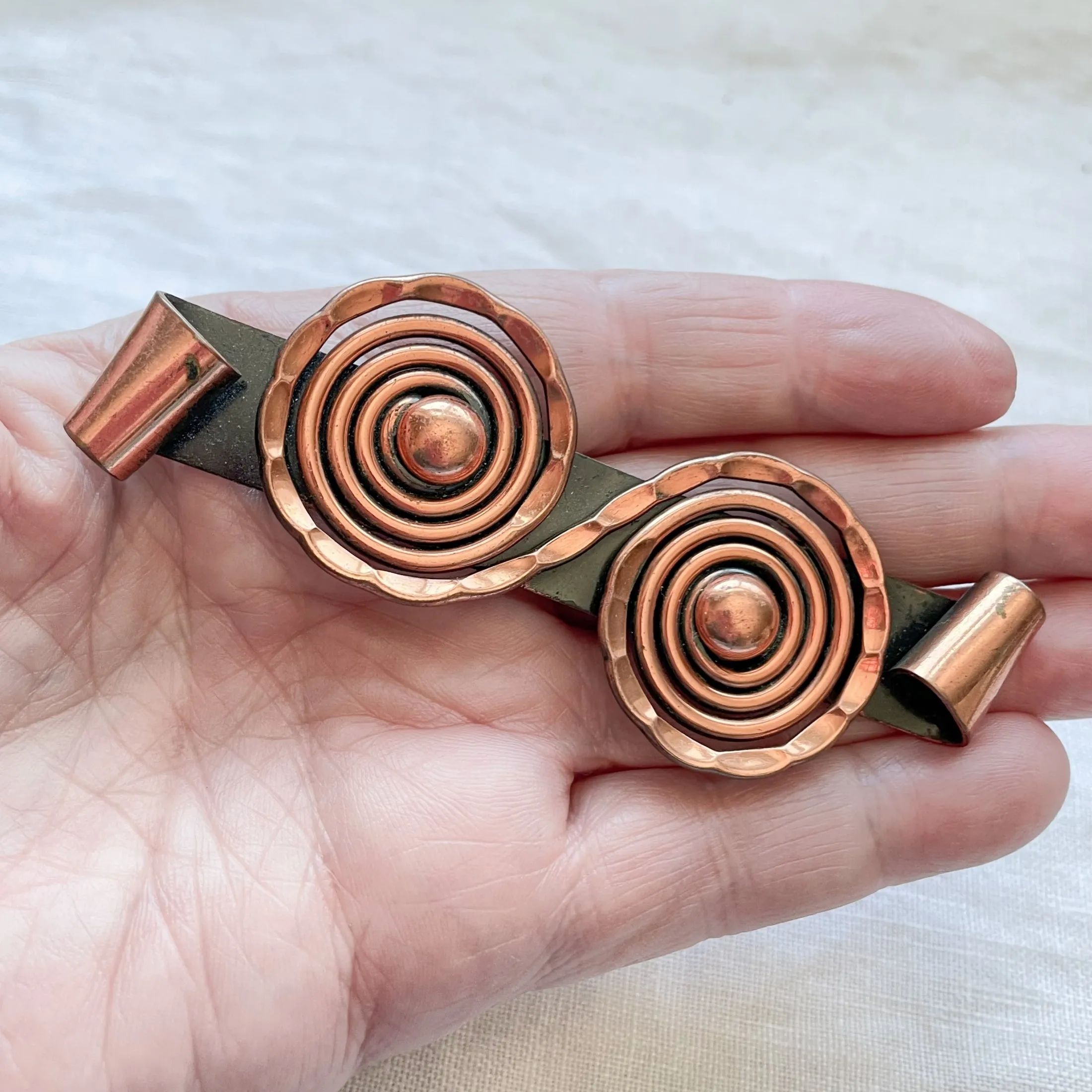 SOLD Vintage Renoir Copper Brooch, California Craftsman Style Pin