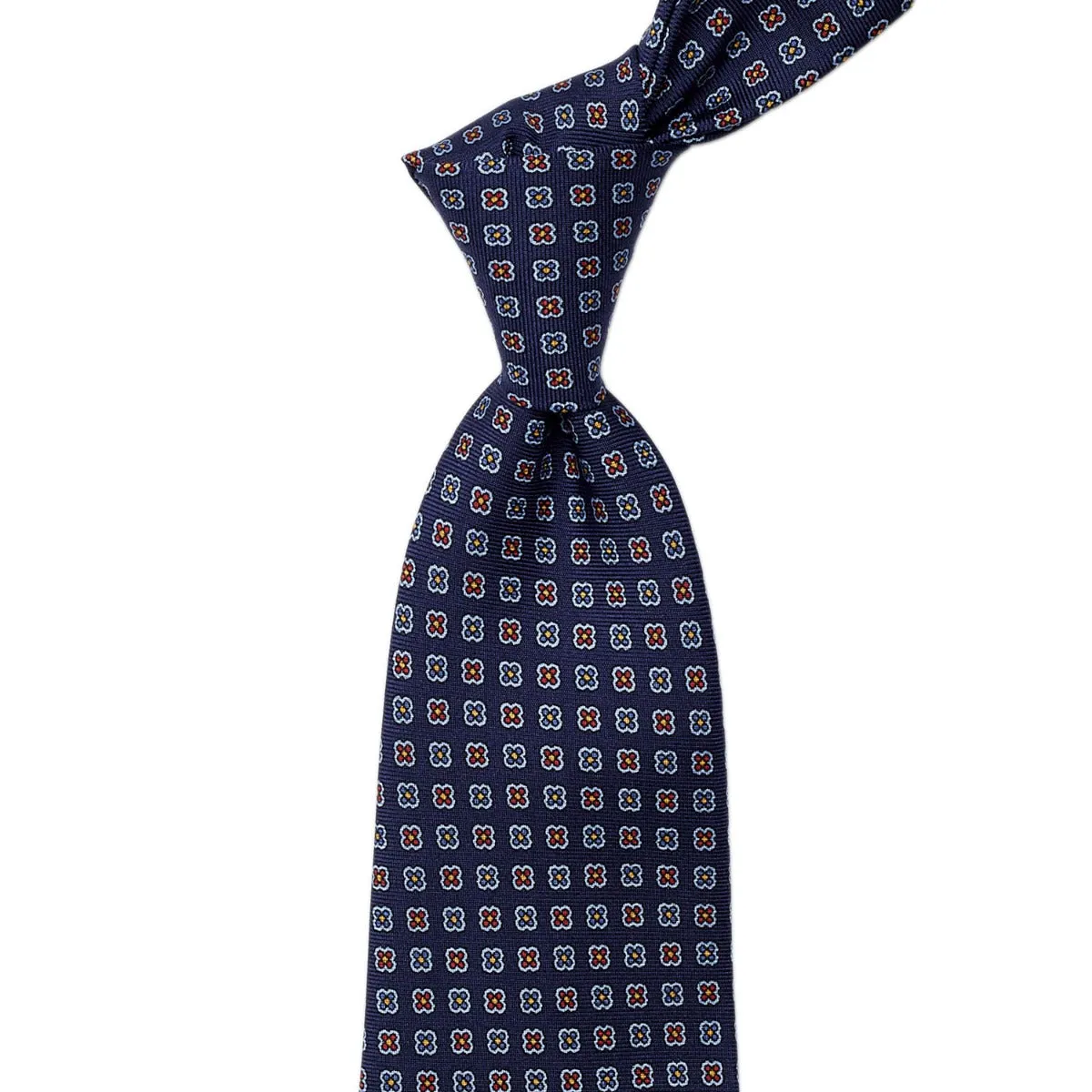 Sovereign Grade Navy Daisy 36oz Printed Silk Tie