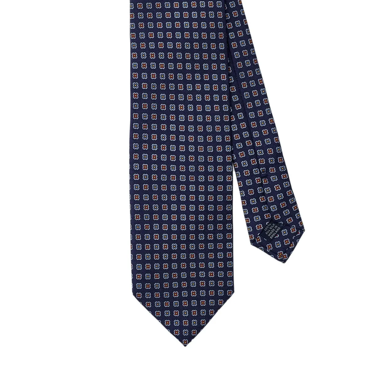 Sovereign Grade Navy Daisy 36oz Printed Silk Tie