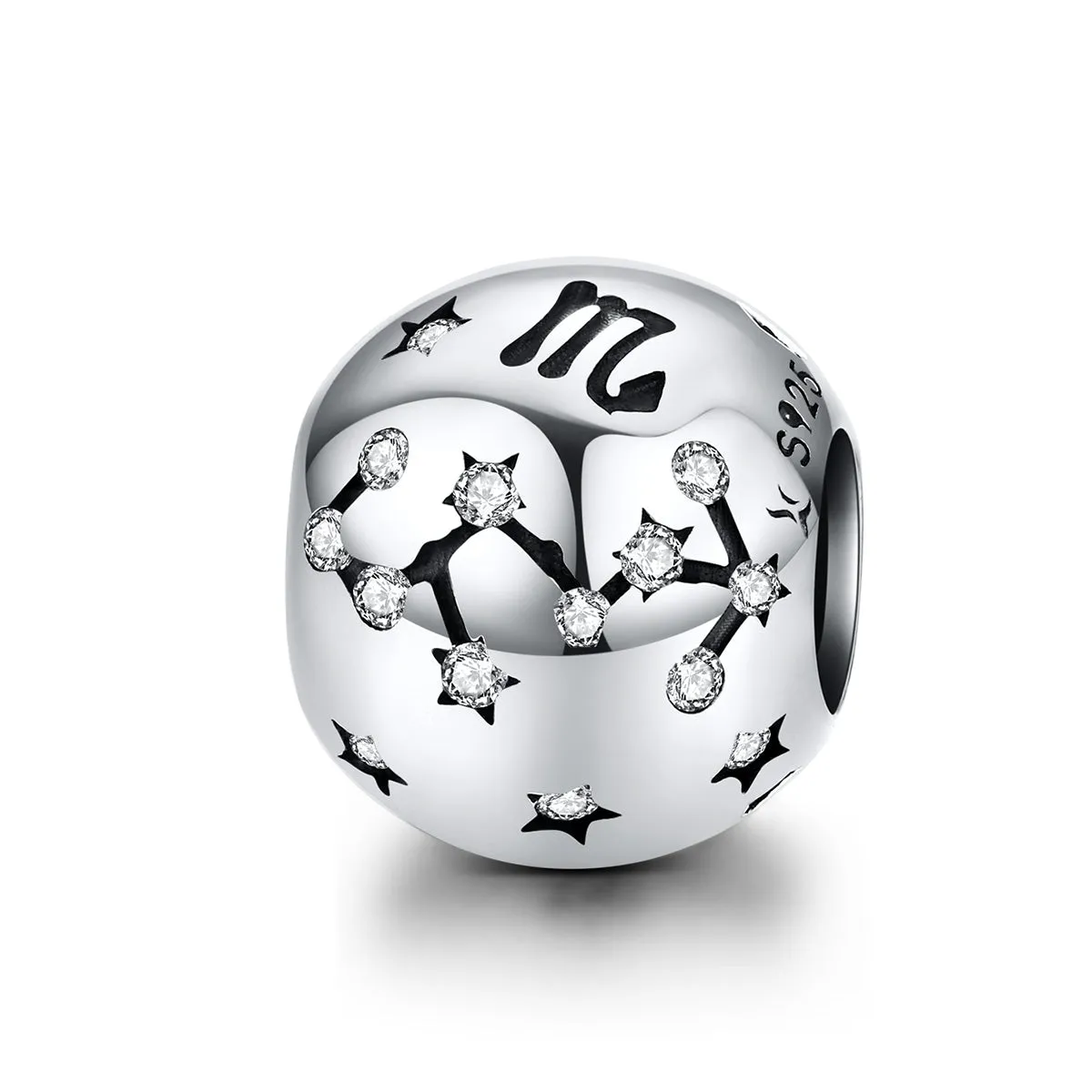 Sparkling Zodiac Constellation Charm 925 Sterling Silver