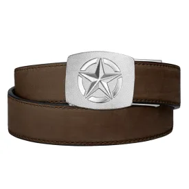 STAR BUCKLE | COFFEE BUFFALO LEATHER GUN BELT