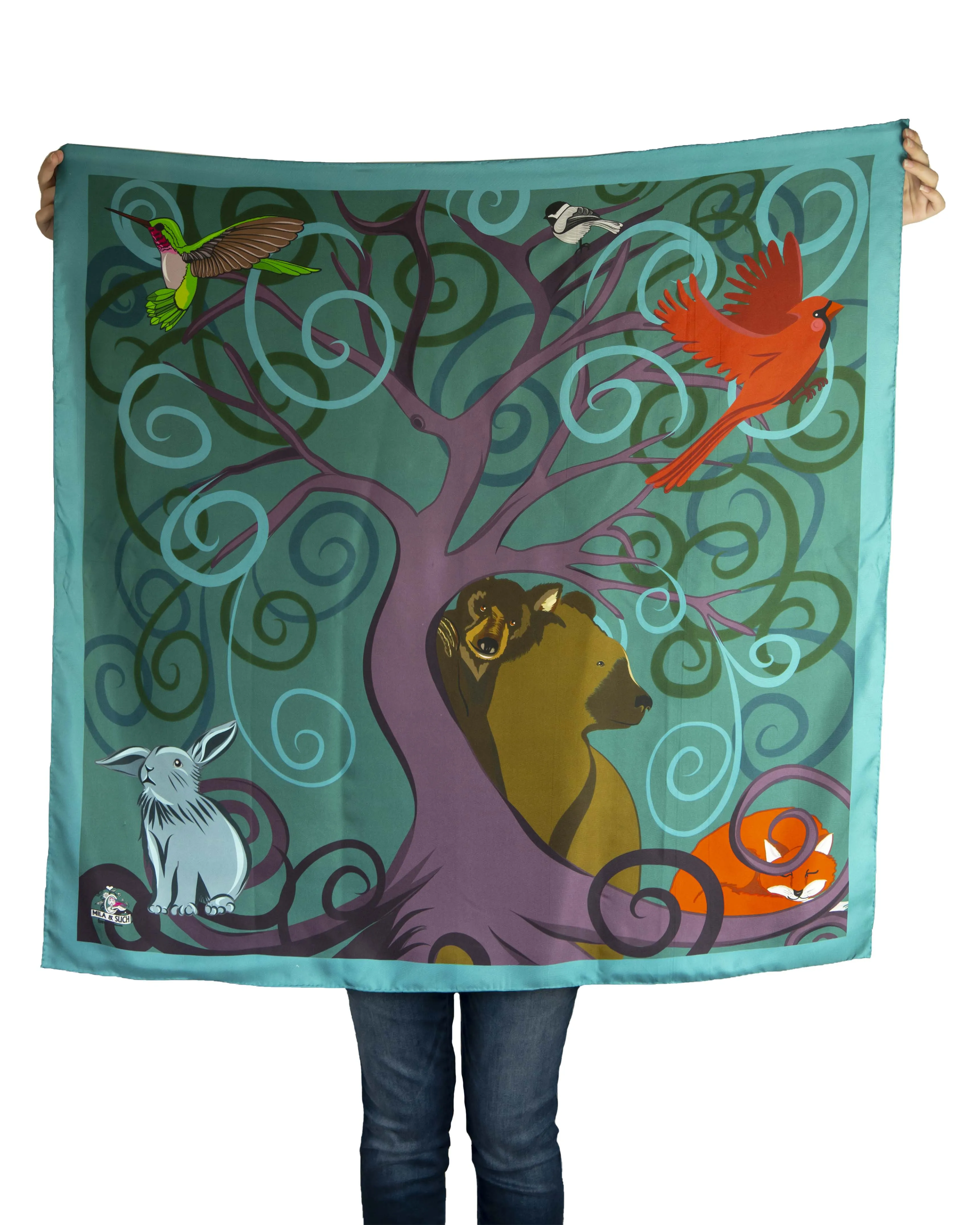 Strength In The Forest Silk Twill Scarf