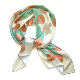 Sugar  -  art deco long silk scarf in lovely pink, gold and grey