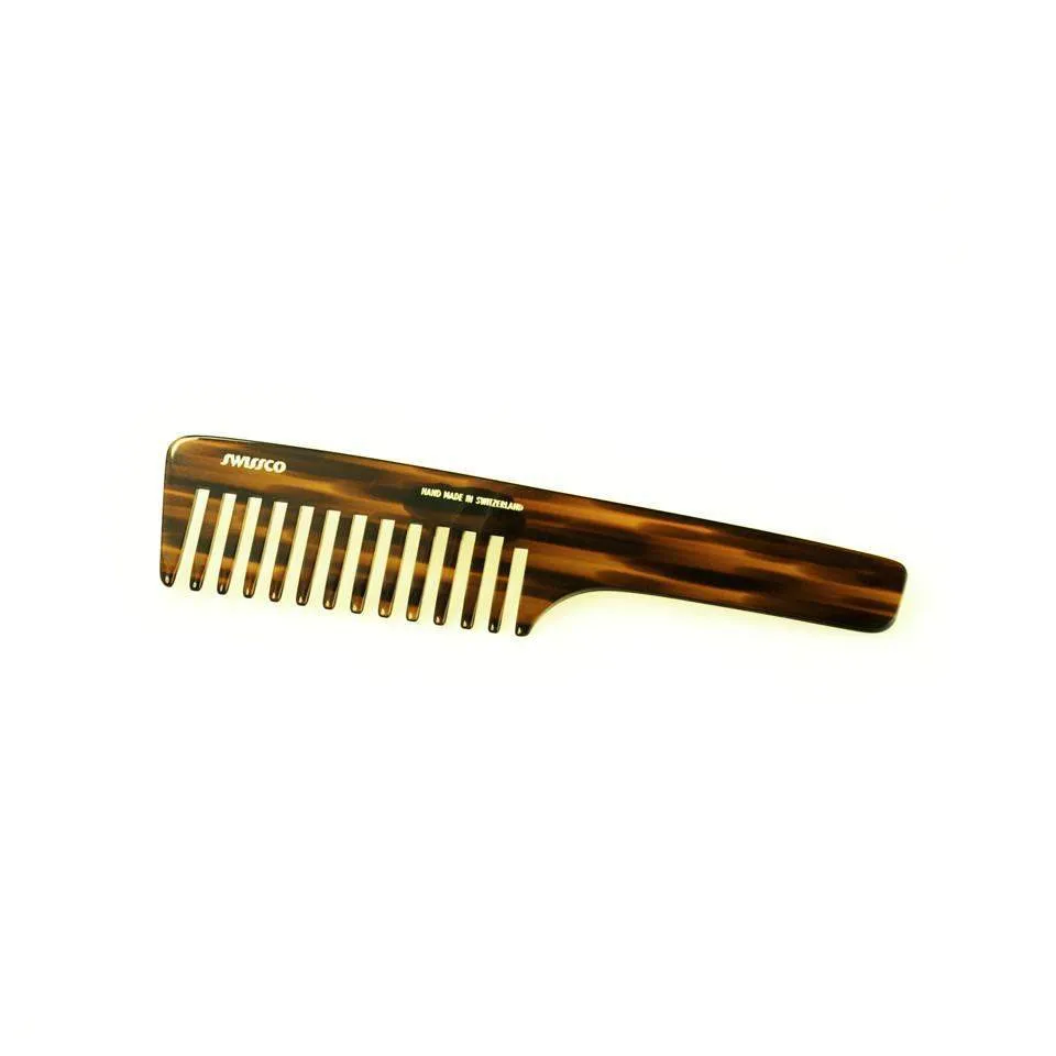 Swissco Tortoise Wide-Tooth Handle Comb 8.25 inch