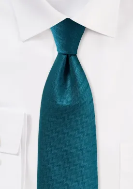 Teal Oasis Herringbone Necktie