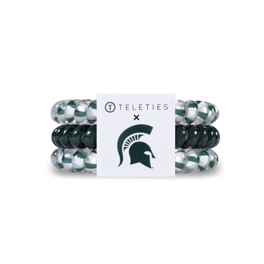 Teleties Hair Tie - Small Band Pack of 3 - Michigan State University