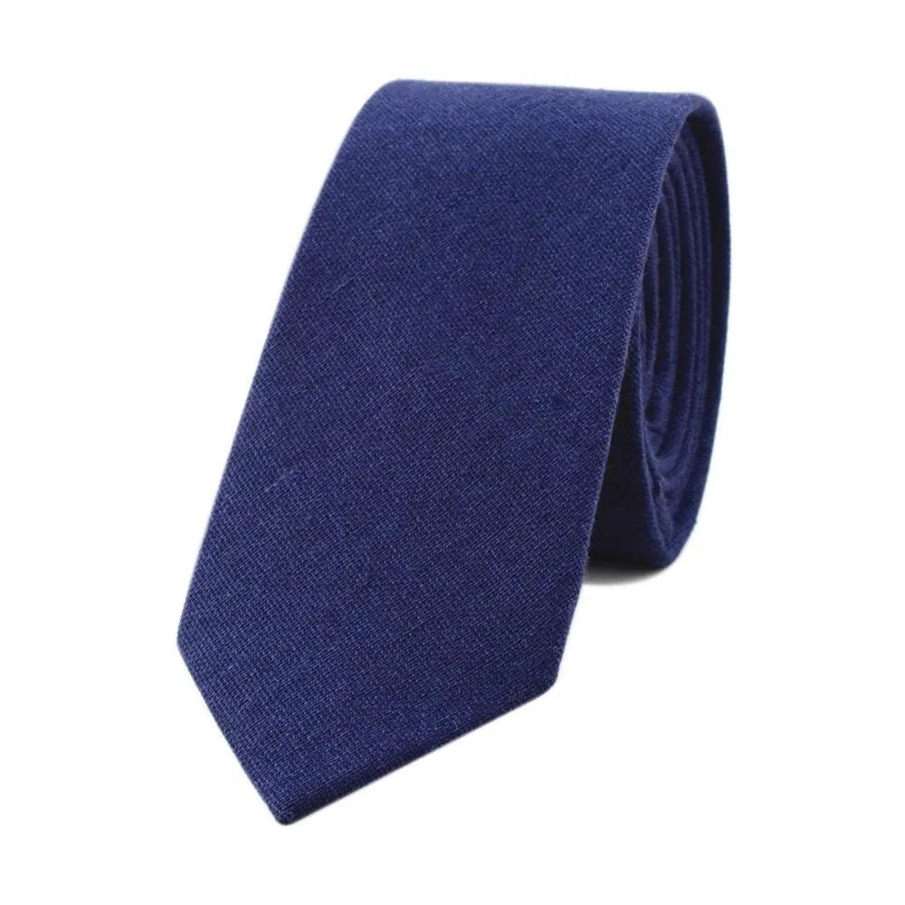 Textured Solid Linen Slim Tie