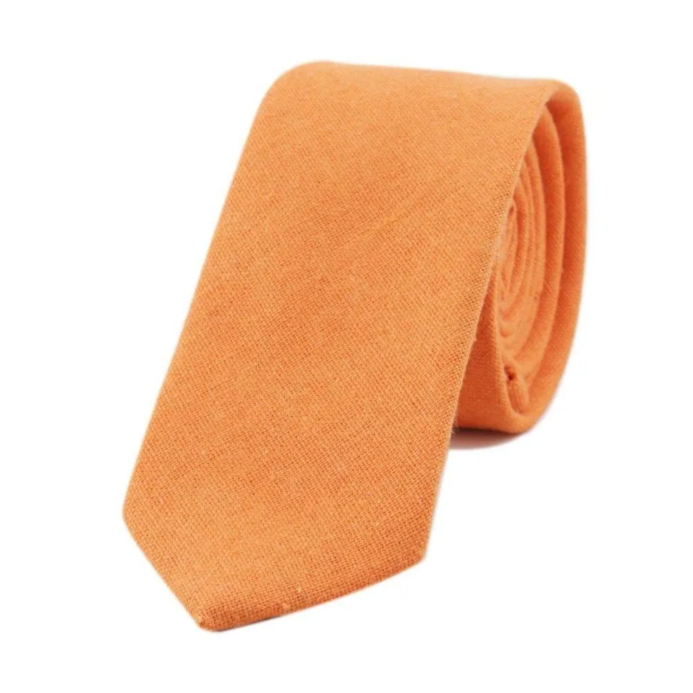 Textured Solid Linen Slim Tie