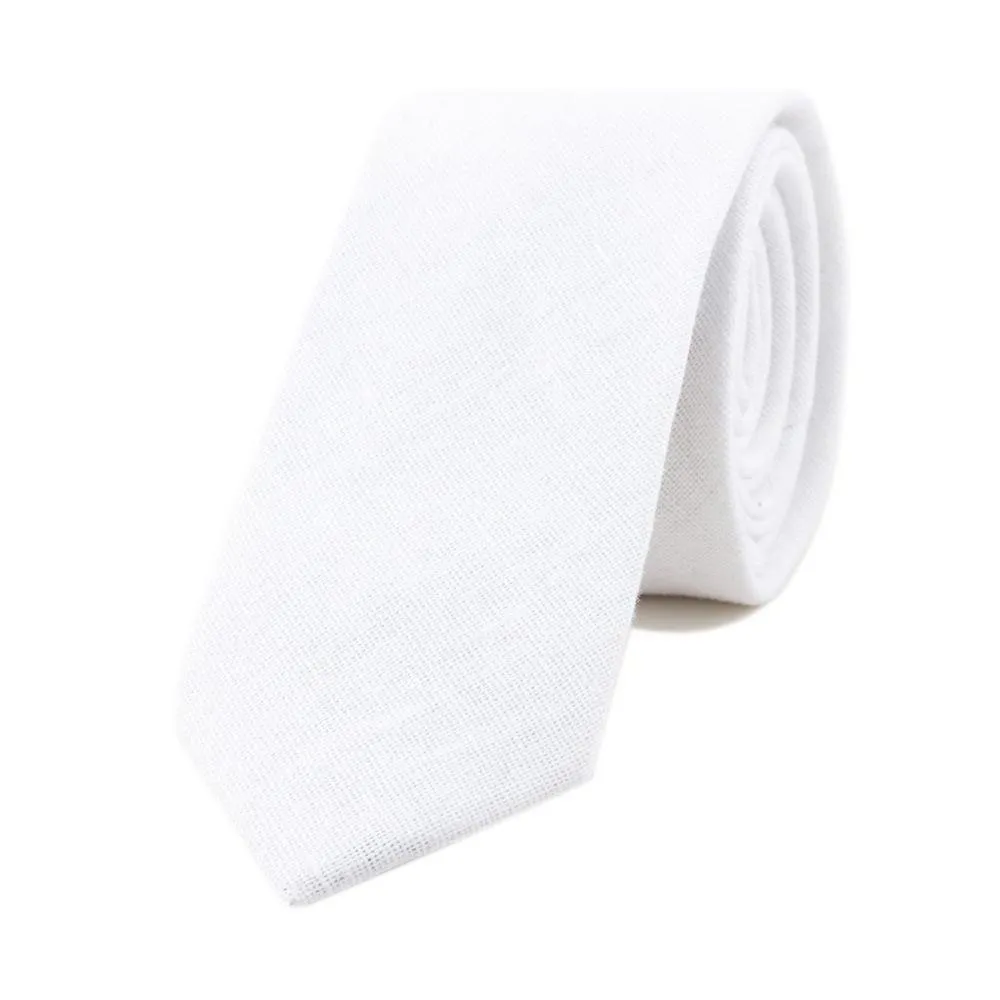 Textured Solid Linen Slim Tie