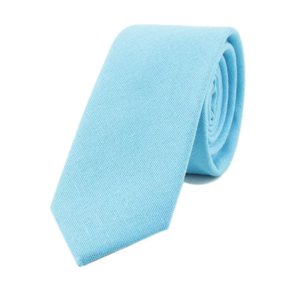 Textured Solid Linen Slim Tie